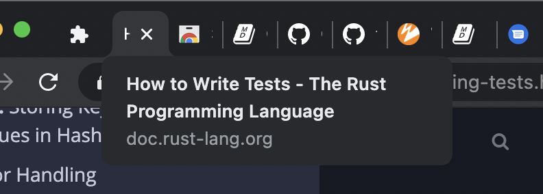 Rust book testing tab